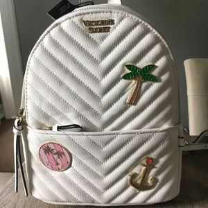 Victoria’s Secret Mini Backpack White Leather NEW